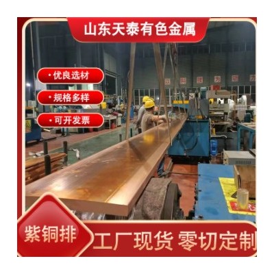 供應T2紫銅排 T2紫銅方排光亮擠壓導電紫銅排折彎打孔