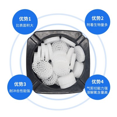 定制PP流化床填料K4K5好氧池MBBR流化床懸浮生物填料白色濾材K2K3