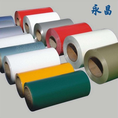 濟南永昌鋁業供應各種厚度多種顏色的彩涂鋁卷厚度0.45*1000